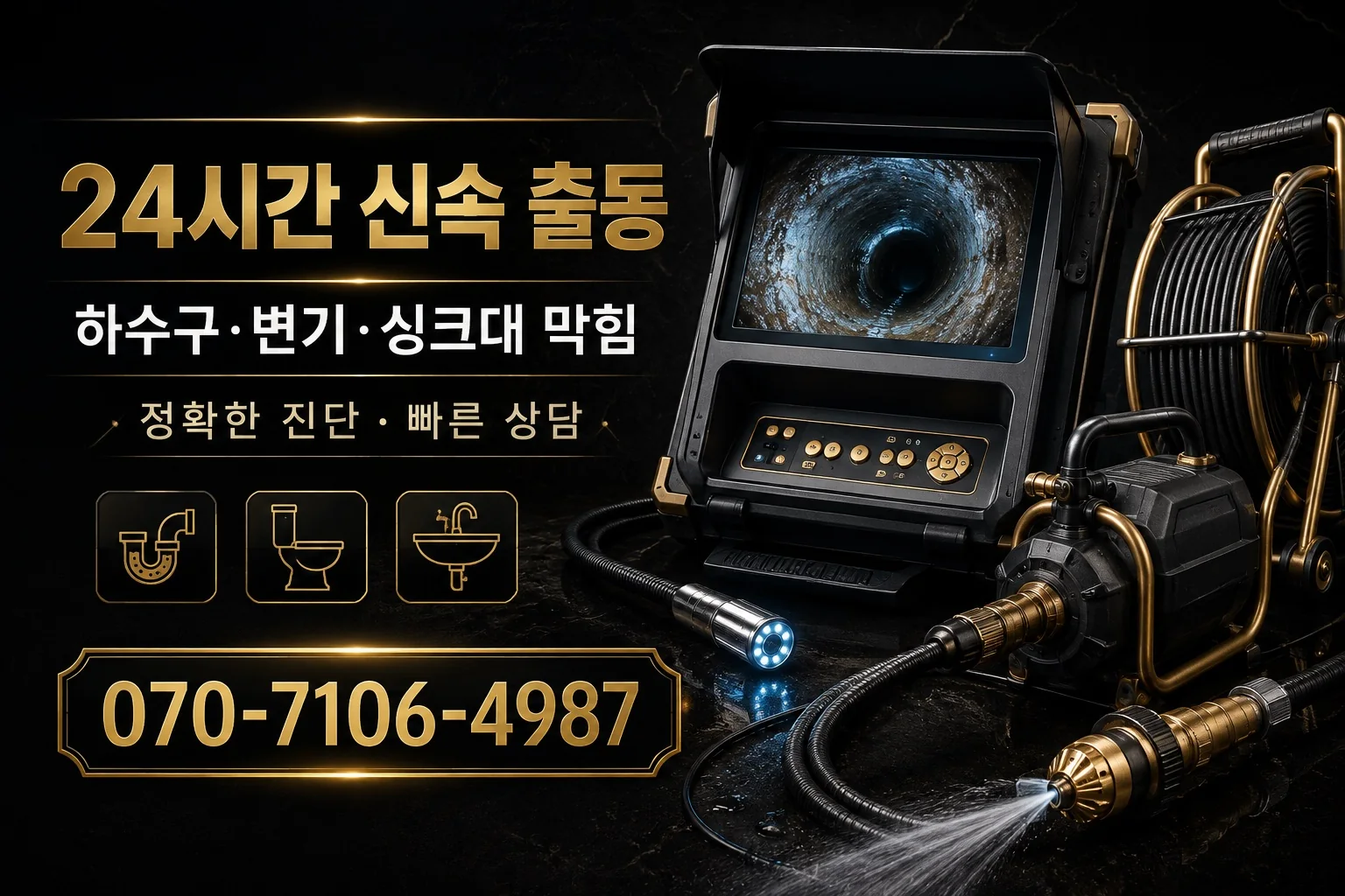 새한배관 블랙 골드 배관내시경 장비 서비스 안내